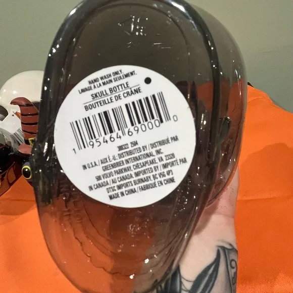 6/$25 Mystic Gray & Orange Plastic Skull with Cork Lid Set - Picture 9 of 15